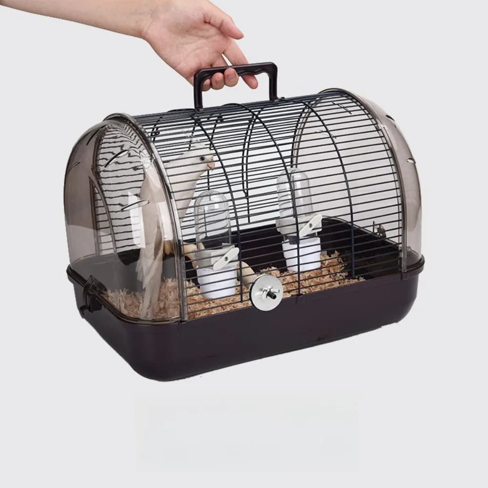 Gabbia da Viaggio Trasparente per Uccelli, Trasportino Portatile Traspirante per Animali Domestici, Misure Piccole/Grandi, Gabbia per Pappagalli e Piccoli Animali