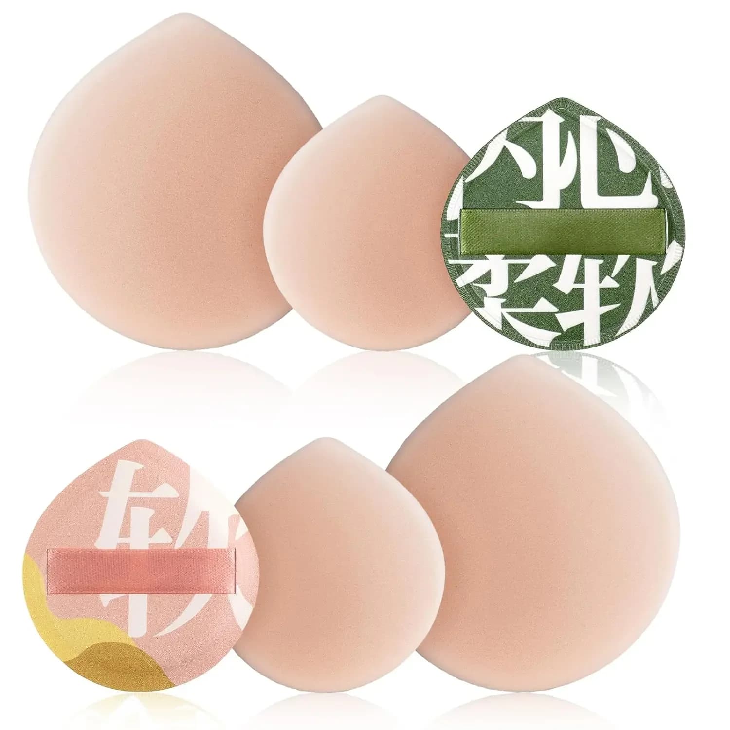 4 spugne per trucco a forma di goccia per fondotinta, correttore, crema e polvere, morbido cuscino in tessuto, ideali per principianti, XL/L