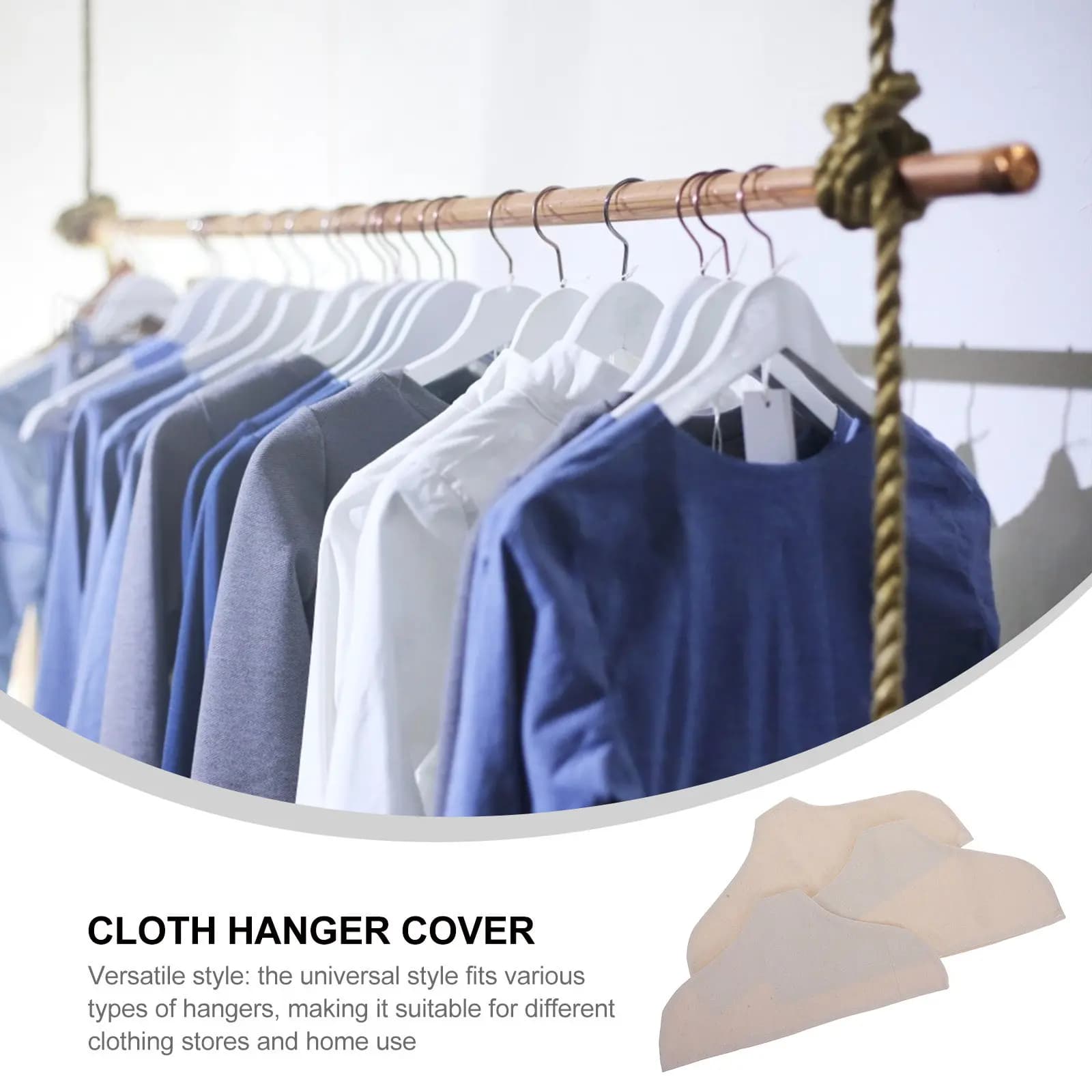 Set of 3 Covers Cotton and Linen Coats, Anti-slip Guard for Guardaroba, Breathable Covers for Clothing Shops