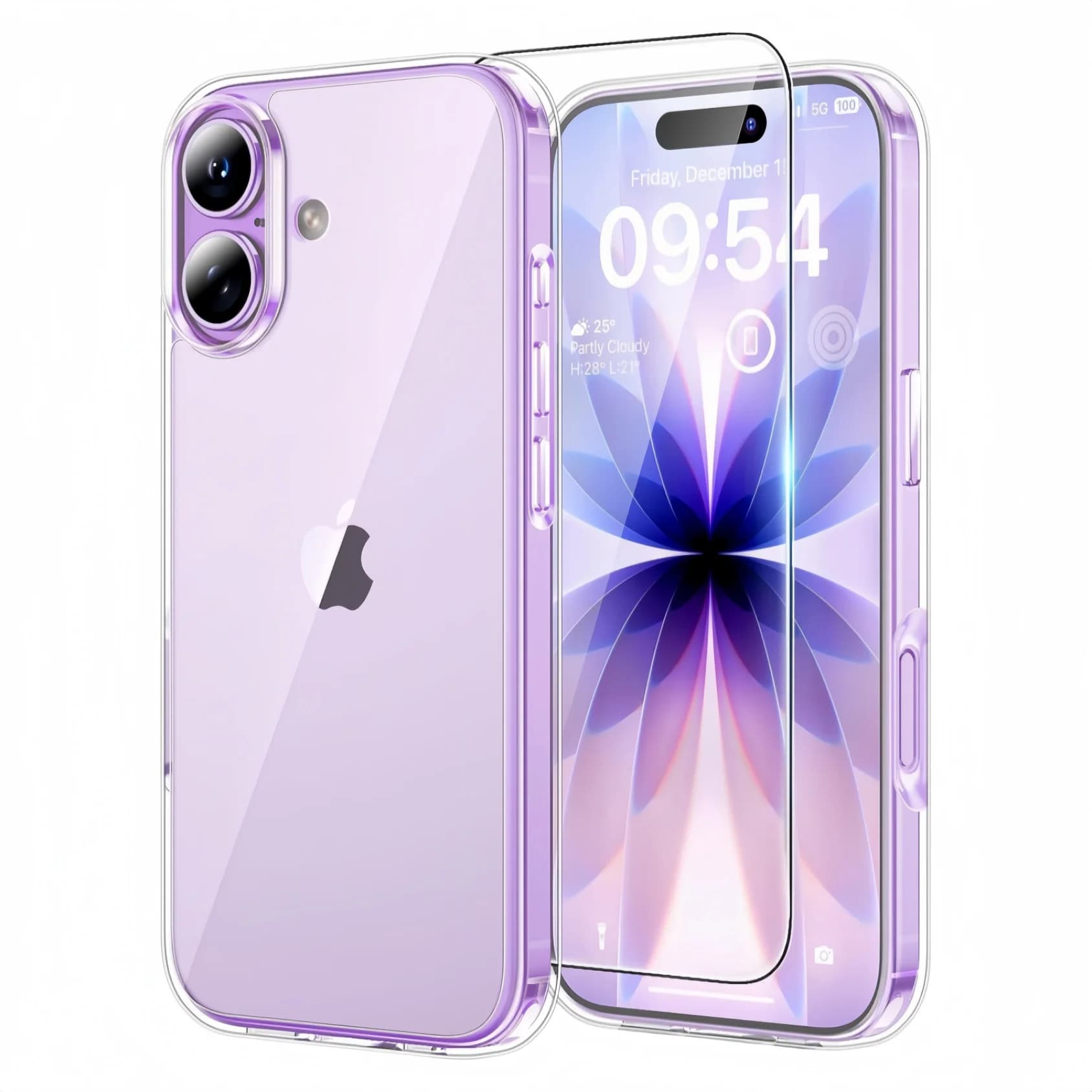For iPhone 17 Case, with Screen Protector, Anti-Yellowing Military-Grade Protection Shockproof Slim Phone Case for iPhone 17
