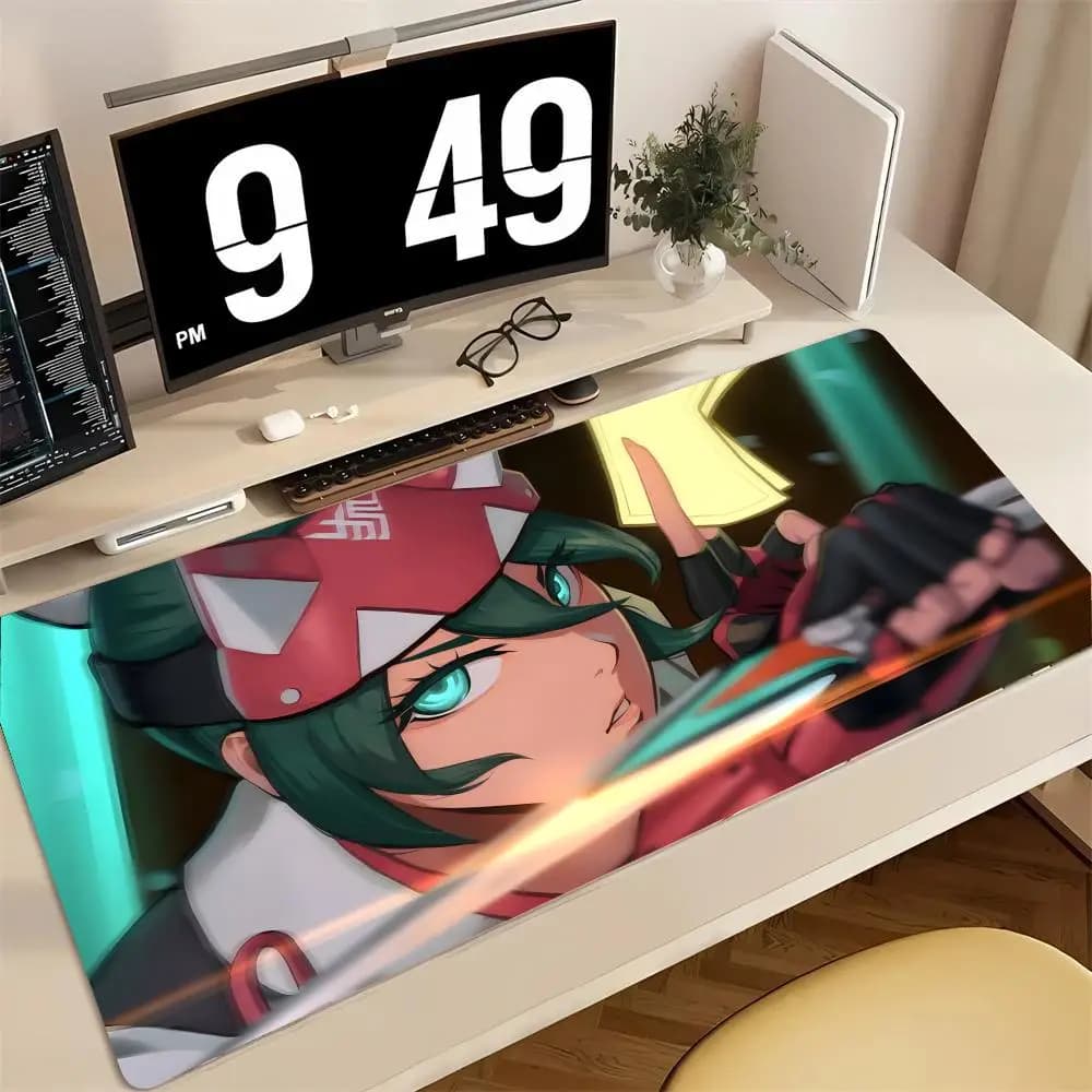 Tappetino per mouse con personaggio del gioco Kiriko Overwatch, tappetino per mouse grande da gioco, tappetino per tastiera e scrivania per computer con bordi rinforzati
