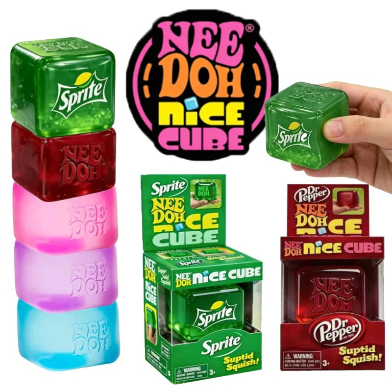 Nuovo Needoh Nice Cube Giocattoli Sensoriali Antistress, Strumento Fidget per Ansia e Concentrazione, Cubo Sensoriale da Scrivania per Adulti e Bambini