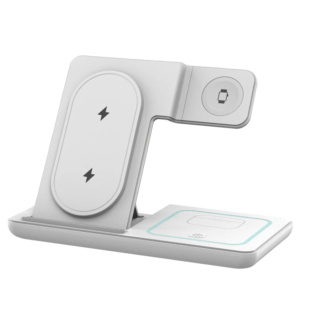 Foldable 3 in 1 100 W Wireless Charger Support for iPhone Samsung Apple Watch 2-8 SE Airpods Pro Fast charging station Night light