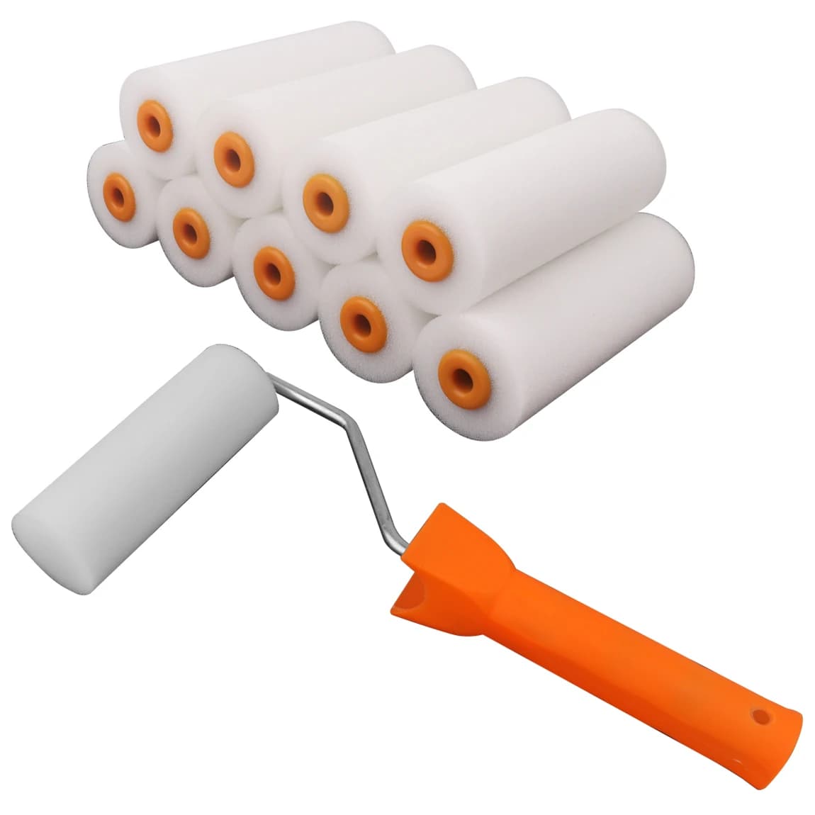 4/6 Inch Paint Roller Foam And Acrylic Tool Kit Anti Dropping Tool Kit Roller Paint Kit With Tray For Craft Use DIY