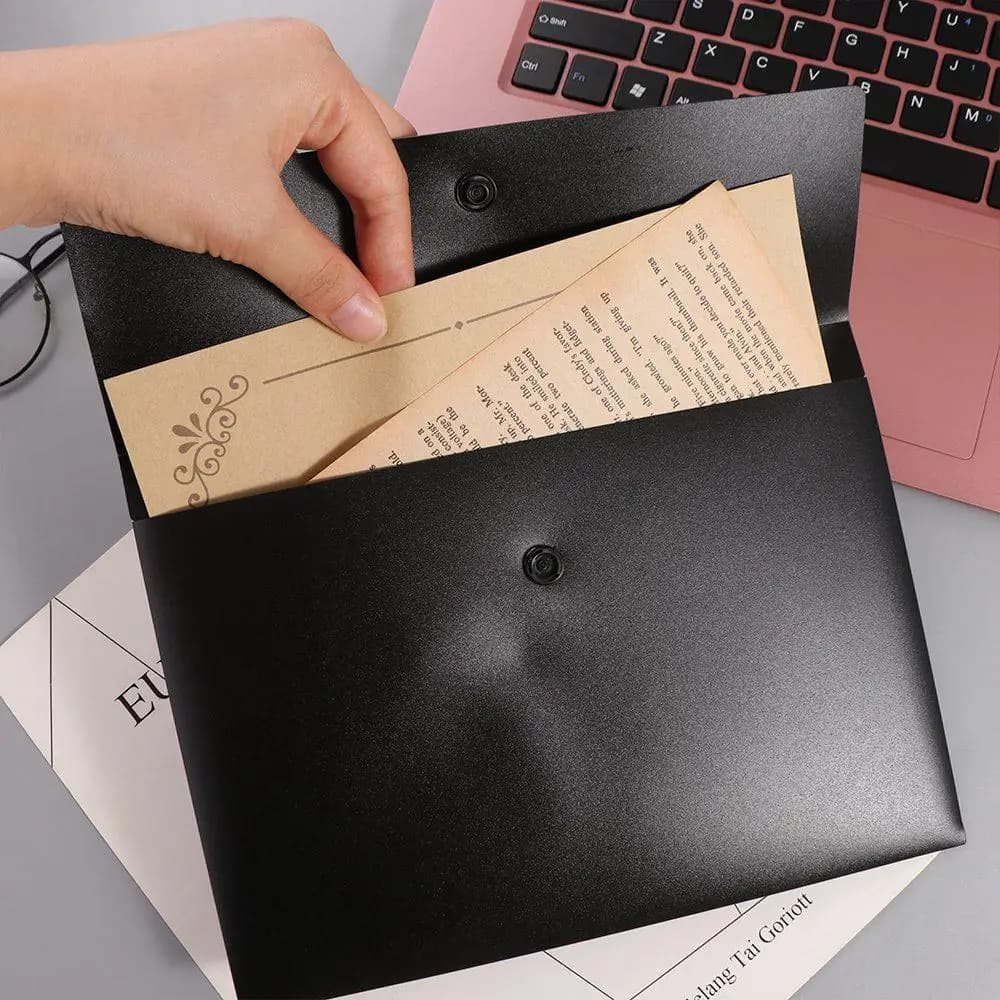 Buste Portadocumenti con Chiusura a Bottone a Pressione, Borse per Cosmetici e Trucchi, Organizer per Documenti, Borsa Porta Documenti, Organizzatore per Carta