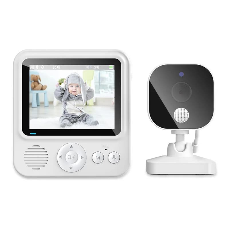 Baby Monitor Wireless con Schermo a Colori da 2.8 Pollici, Comunicazione Bidirezionale, Visione Notturna IR LED, Monitoraggio Temperatura, 8 Ninne Nanne, Telecamera di Sicurezza Domestica