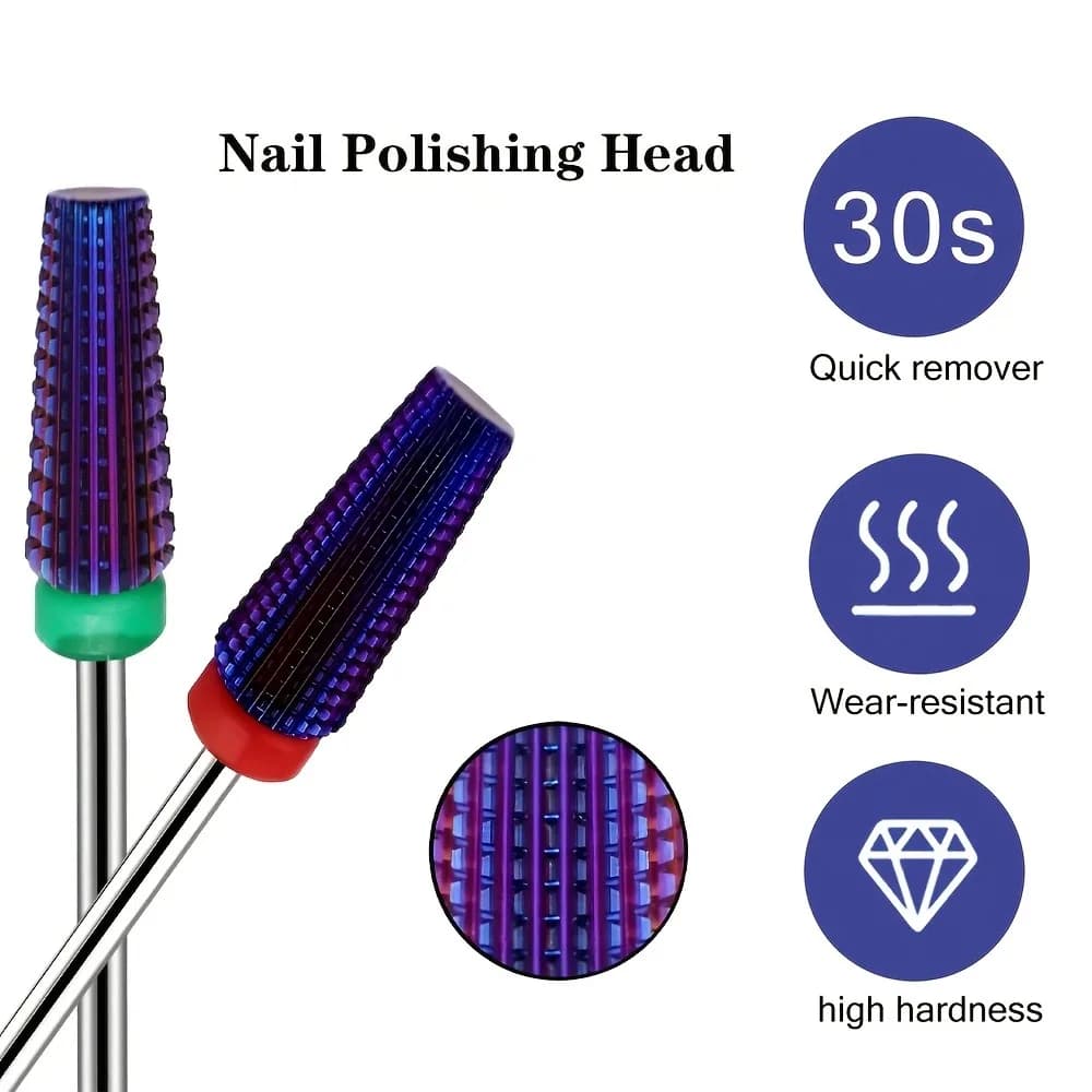 1 nail drill tip to remove acrylic/gel nail polish for cuticles, 3/32 inch stem suitable for pedicure and manicure tools