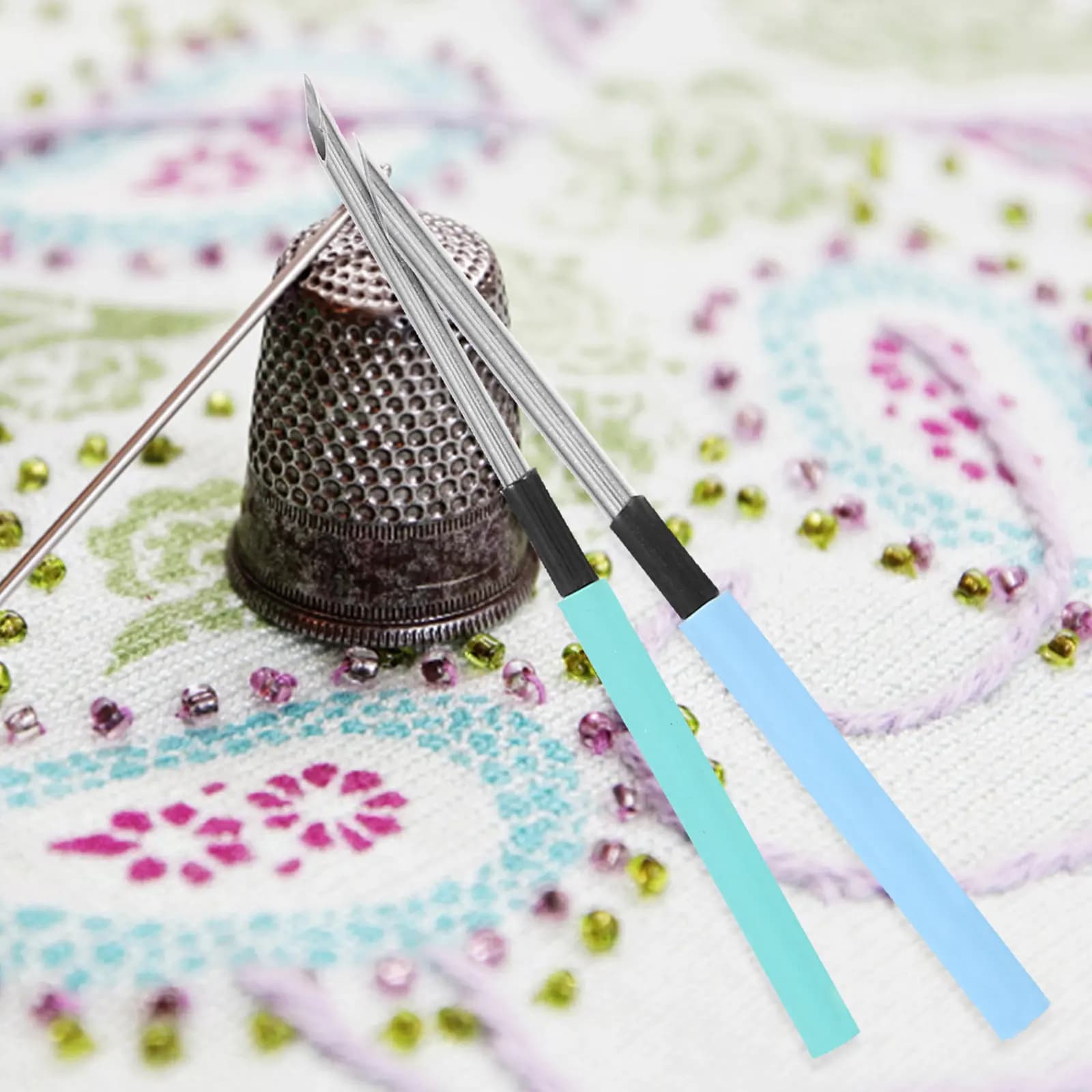 Set Fai-da-Te per Punch Needle, Aghi da Ricamo in Metallo Leggero, Strumento per Cucito, Punto Croce, Lavorazione del Filato, Forniture per Artigianato