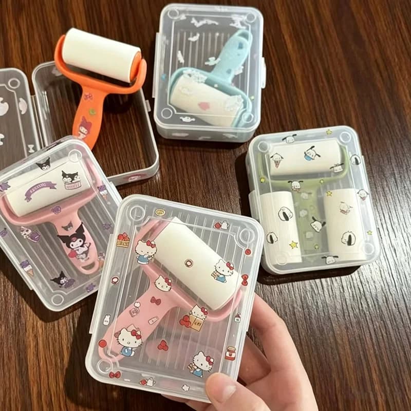 Mini rullo levapelucchi Hello Kitty, portatile, rimuovi peli adesivo, leggero, pulitore di polvere manuale, accessorio da viaggio tascabile per uso quotidiano