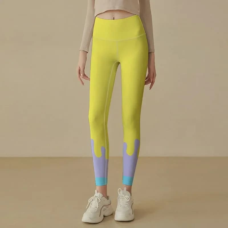 Womens High Waist Printed Yoga Pants Tummy Control Workout Leggings