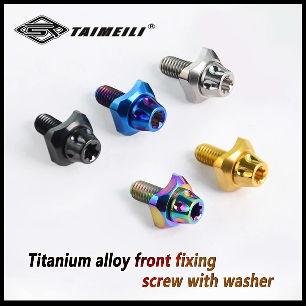 Titanium Alloy Curve Washer with Screws, used to fix the front variable speed of bicycles, suitable for Ximano 5800 6800 cy