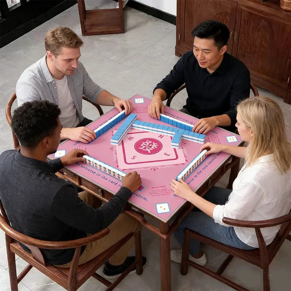 Mahjong Table Cloth Square Anti-Noise Toard Game Table Mat For Mahjong Beginners Card Board Tile Games Board Games