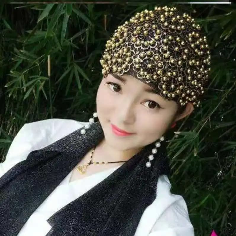 New Ethnic Flower Tassel Long Scarf Women Muslim Hijab Hat Beading Turban Amira Head Wrap Islamic Veil Headscarf Shawls Bandanas