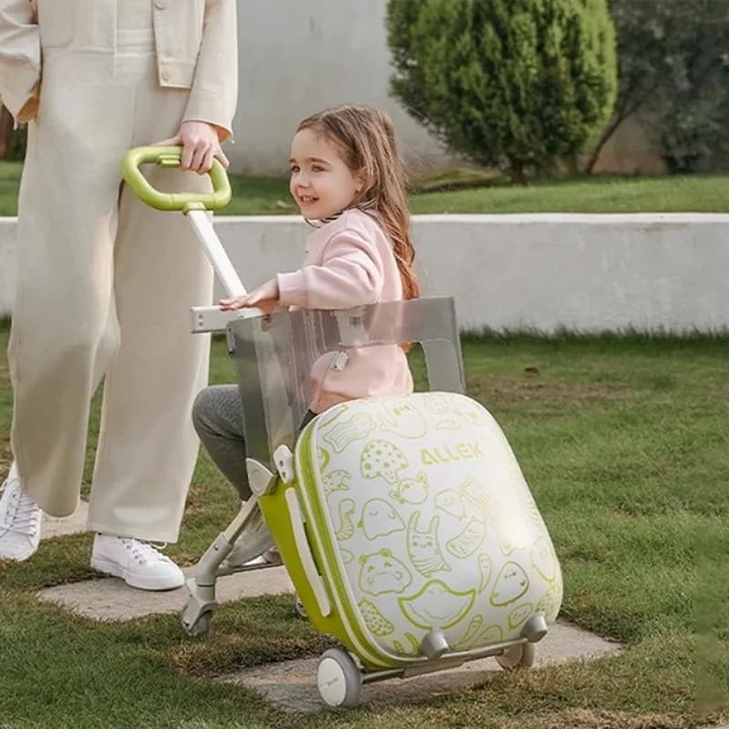 56L Baby Can Sit and Ride Kids Luggage Boy Travel Suitcase Girl Rolling Luggage Stroller Artifact Children Travel Boarding Box