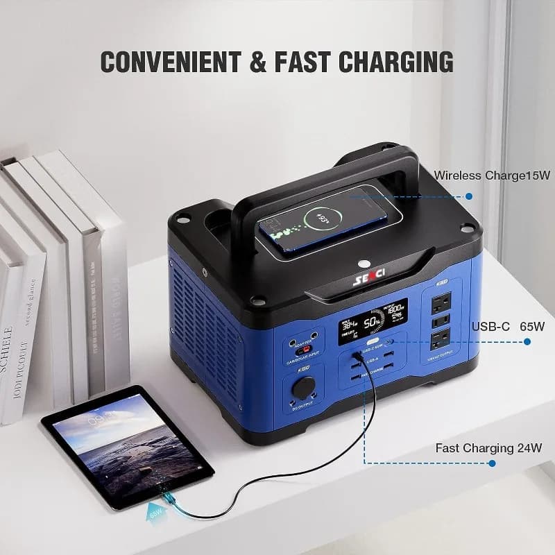 Senci Caricatore portatile wireless Power Bank Generatore solare portatile 220V UPS Batteria di accumulo di energia 1300w per dispositivi mobili