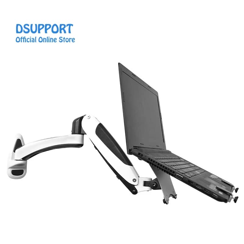 Supporto da parete per laptop con braccio a molla a gas in lega di alluminio, movimento completo, per laptop da 10-15 pollici, supporto per laptop, lapdesk