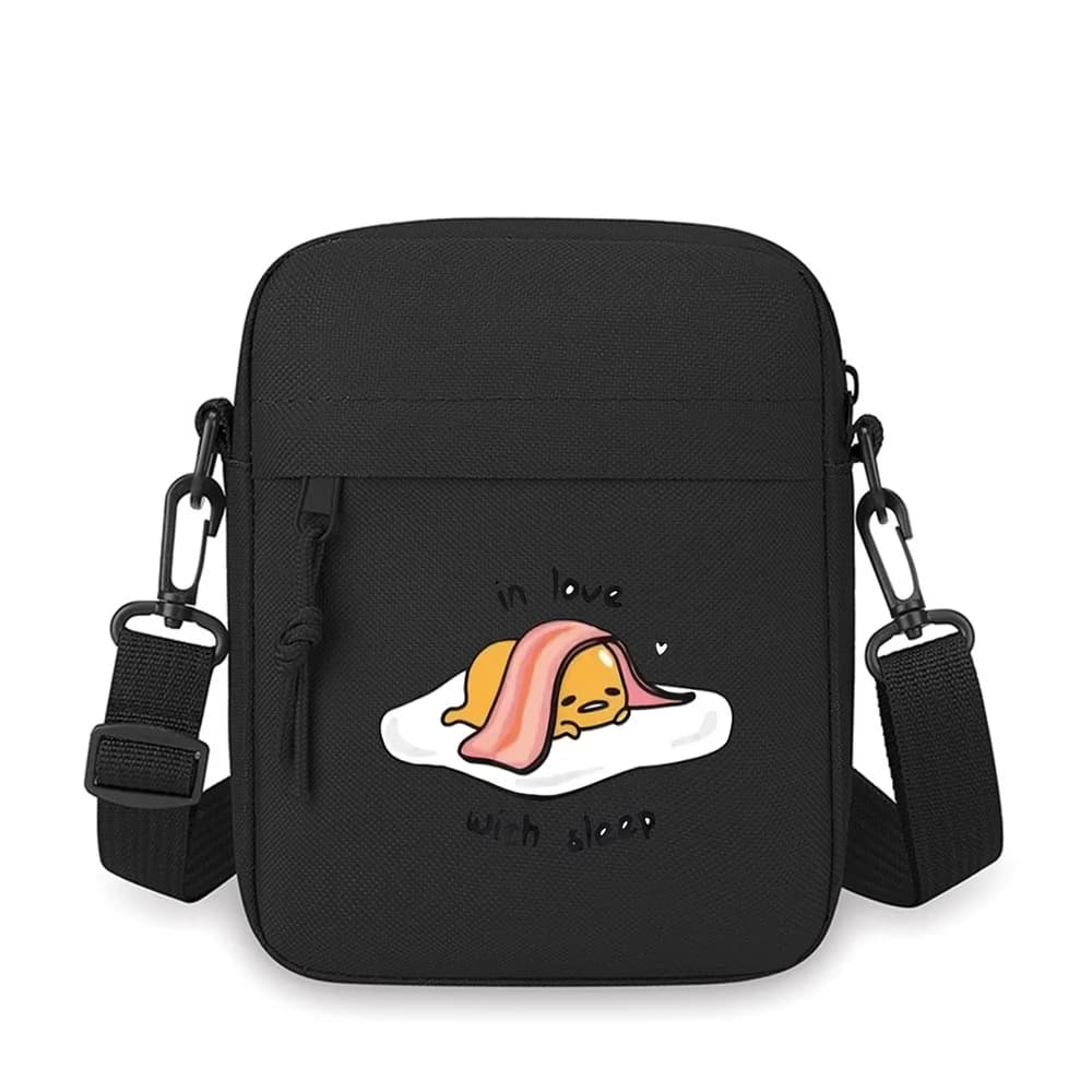 Egg in love with sleep Men Crossbody Bag Single Shoulder Women Cartoon Anime Film Printing Design Unisex