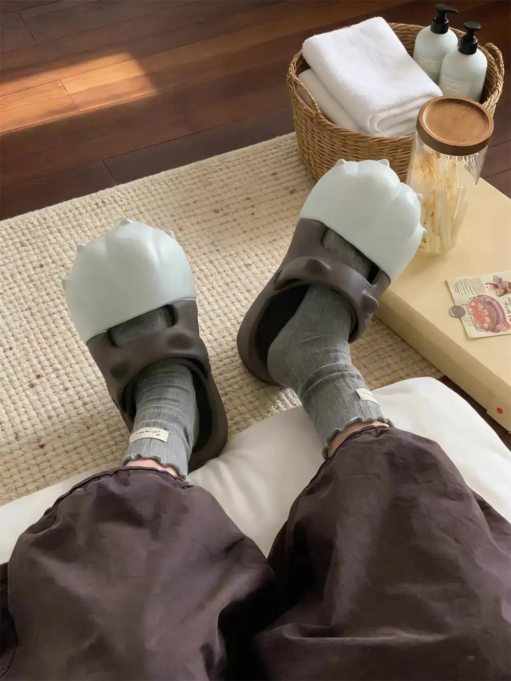 Ciabatte da donna con zampa di gatto, modello sabot, Primavera Estate 2026, antiscivolo, per spiaggia e vacanze, sandali a punta chiusa, scarpe da giardino