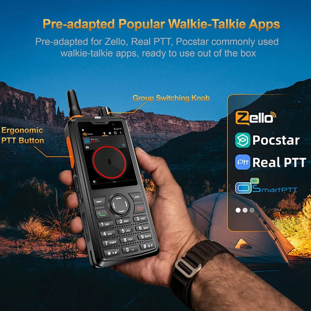 UNIWA F41 Telefono robusto 4G POC Walkie Talkie Zello 2.4 "Touch Screen 1GB + 8GB Smartphone impermeabile Android 8.1 4600mAh NFC