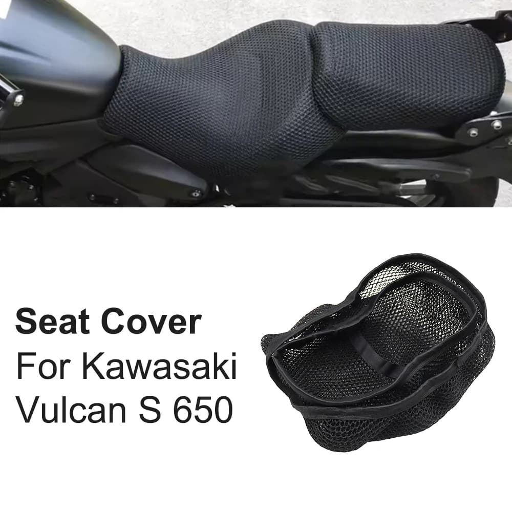 Per Kawasaki Vulcan S 650 S650, coprisedile moto in tessuto a rete 3D, antiscivolo, traspirante, con protezione termica e isolamento.