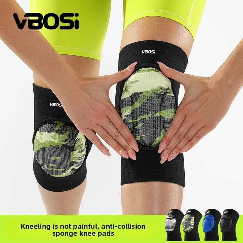 VBOSi 1 Paio di Ginocchiere Protettive in Spugna Spessa - Supporto Elastico Antiscivolo per Ginocchia per Basket e Pallavolo