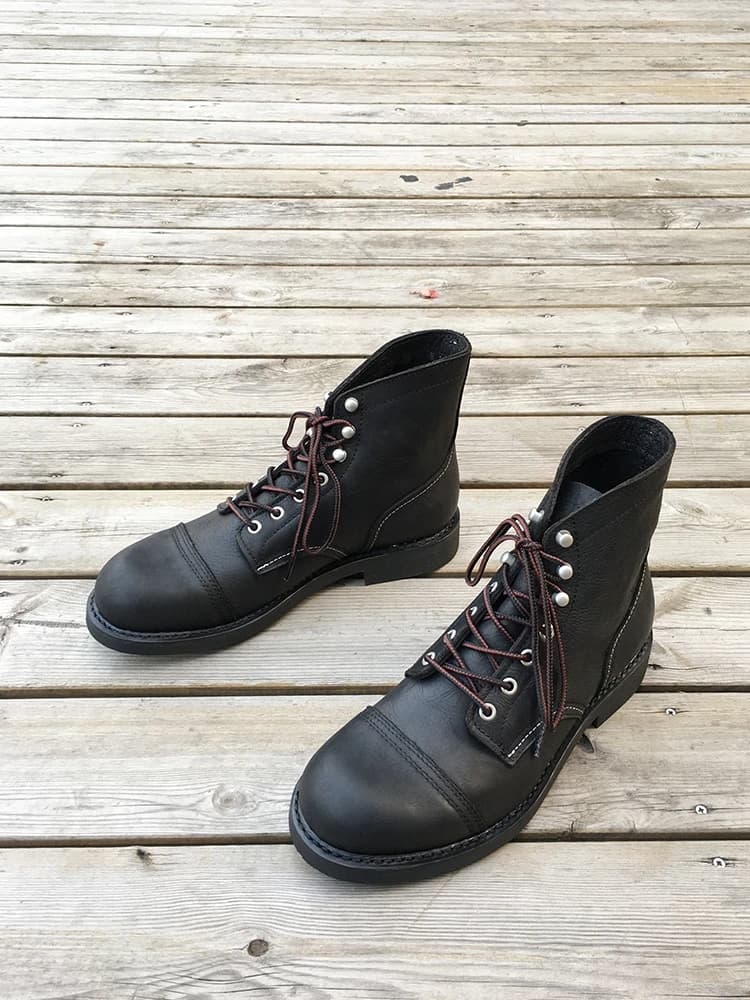 Men's Black Work Boots Boots Leather Shoes Vintage Style Short Calf Winter Wear Resistant Rubber Sole round Toe Boots