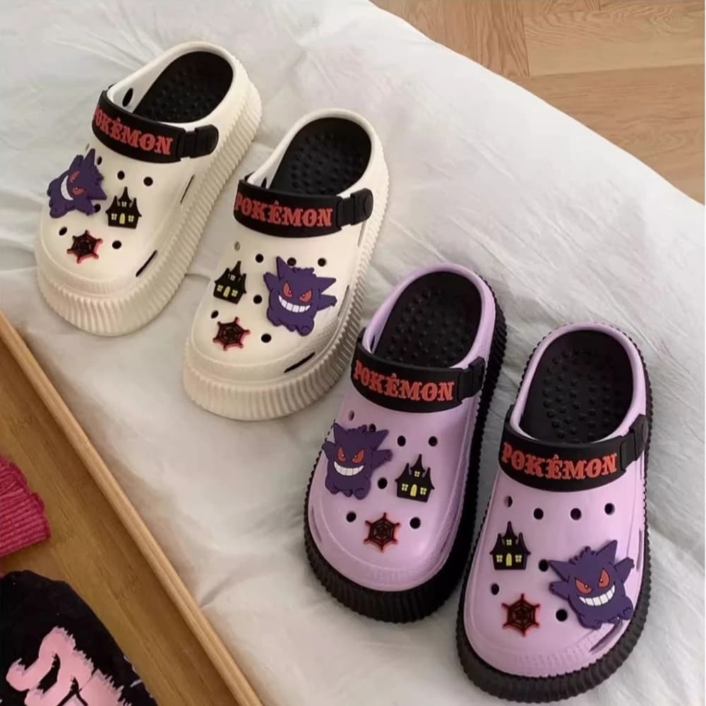 Pokemon Gengar Slippers Sylveon Anime Cartoon Waterproof Cool New Cave Sandals Summer Couple Beach Shoes Holiday Gifts