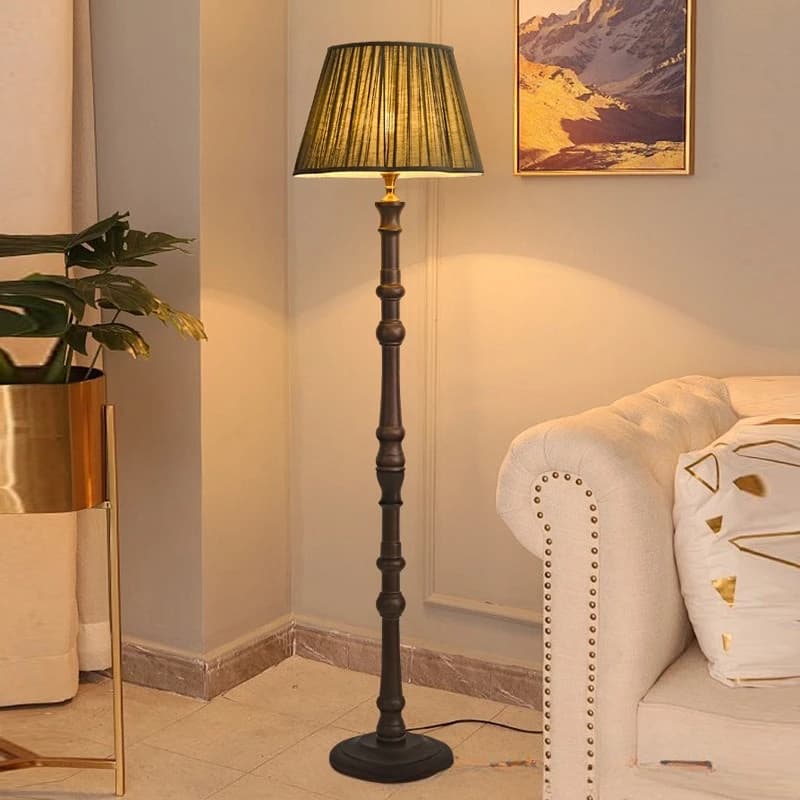 Medieval floor lamp retro new Chinese advanced sense wabi-sabi wind vertical atmosphere desk lamp
