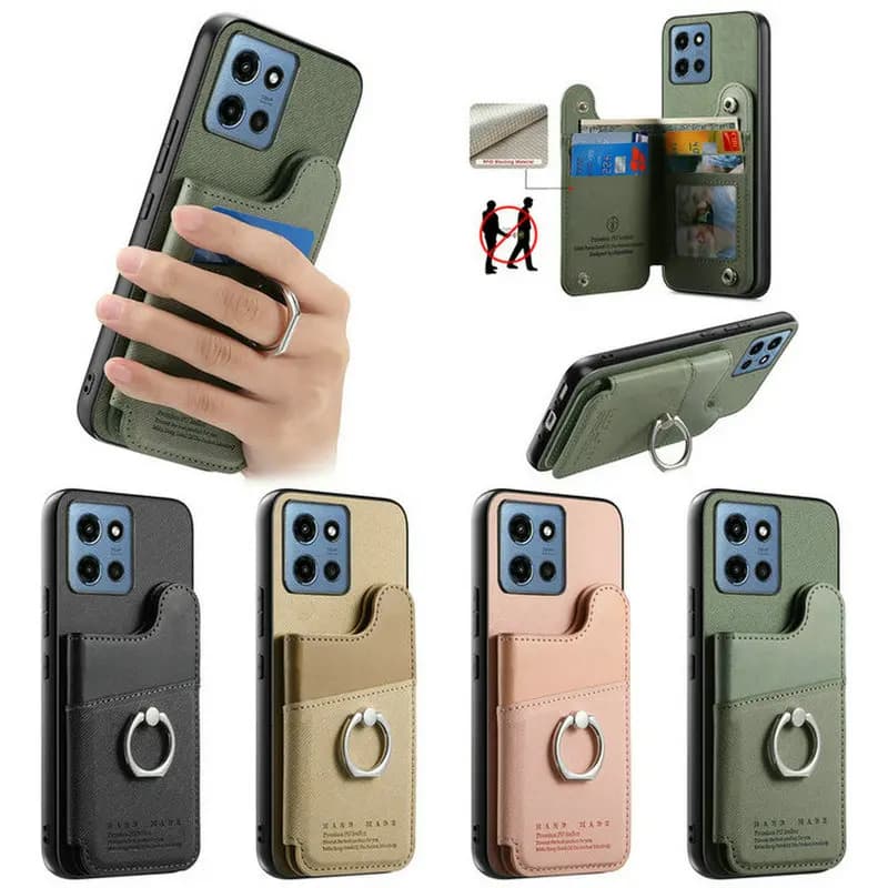 Per Motorola G56 5G RFID Portafoglio in pelle Anello Della Copertura posteriore Moto G56 G66J G66Y G96 G85 G75 G35 G15 G05 G84 G54 G04 G24 Power Funda