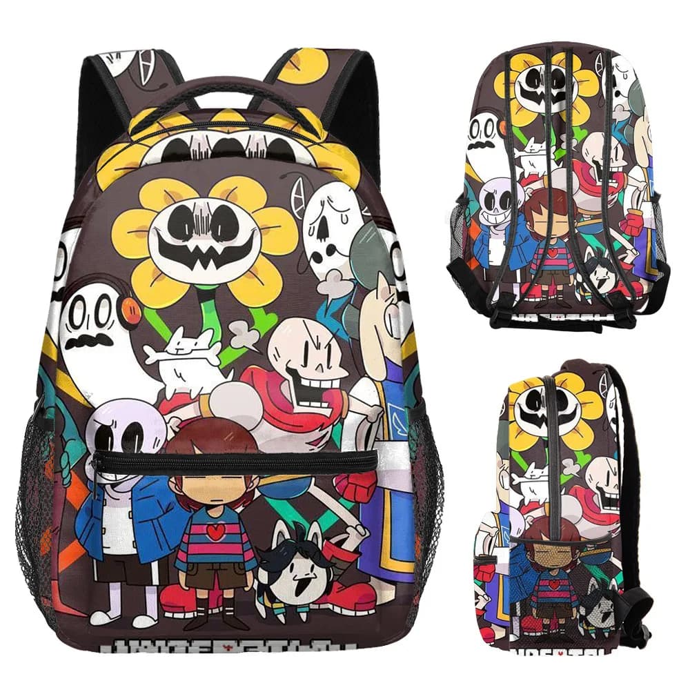 Trendy Popular Undertale student Bookbag Notebook Backpacks 3D Print Oxford Waterproof Boys/Girls Travel Backpacks