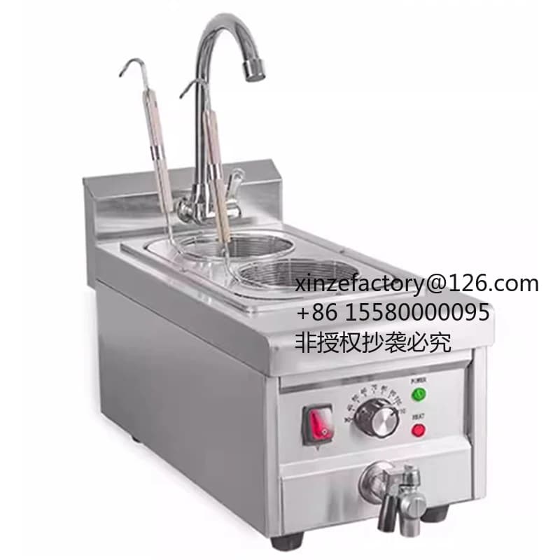 Cucina Elettrica Professionale da Tavolo 2026 Top di Gamma con 4 Cestelli per Noodle, 220V, con Sistema di Drenaggio - Direttamente dalla Fabbrica