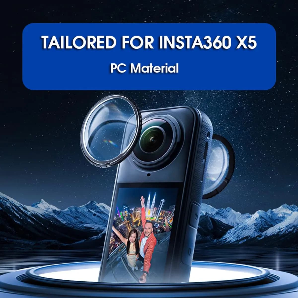 Confezione da 2 Protezioni per Lenti Insta360 X5, Copriobiettivo in PC con Rivestimento Antiriflesso, Resistente a Graffi, Cadute e Polvere, con Chiusura a Rotazione