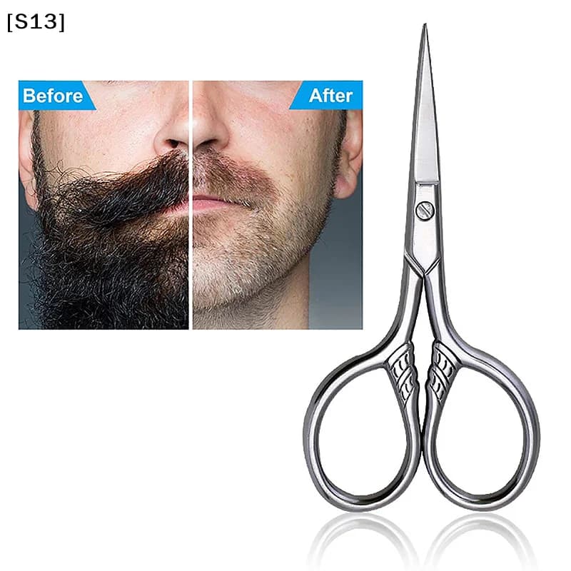 1 paio di forbici per trucco in acciaio inossidabile per sopracciglia, manicure, cuticole, barba e baffi, strumento per tagliare i peli del naso[Q]Q@