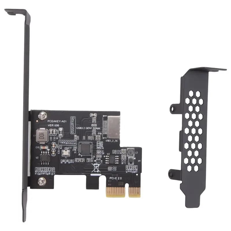 AED7-PCI-E Scheda di espansione A-Key da 1X a USB 3.2 GEN1 5 Gbps Type-E, interfaccia Type-C del pannello frontale per PC desktop (ASM1042A)