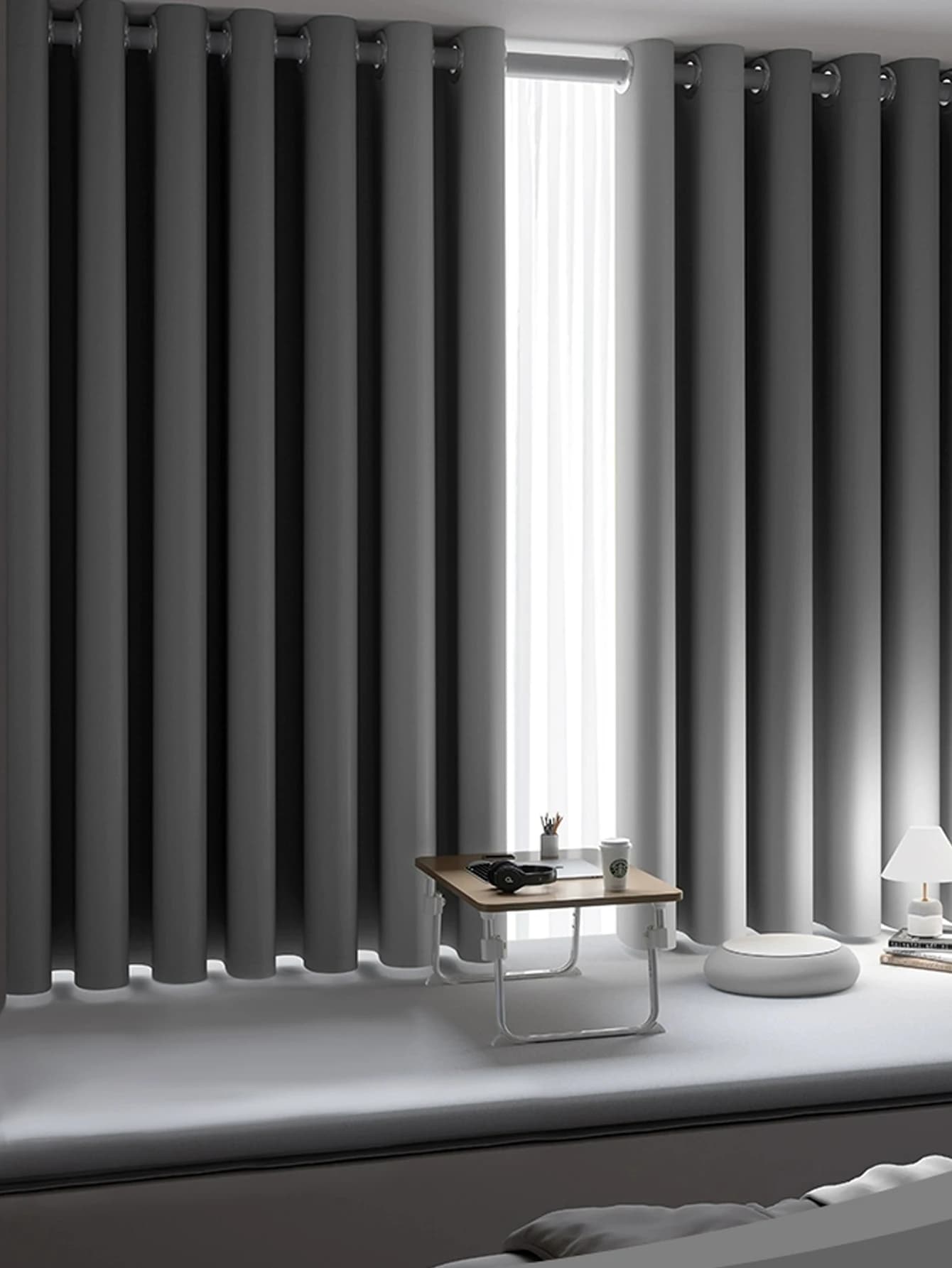 Tende oscuranti per camera da letto Tende completamente luminose termoisolate per soggiorno Grigio