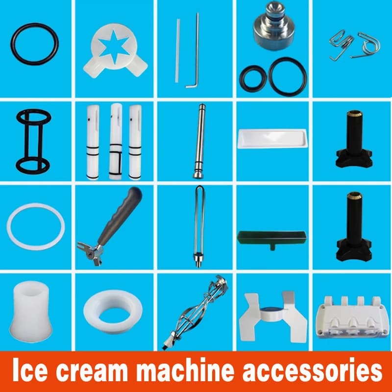 Accessories for Ice Cream Machines Output Valve Sealing Ring Frullator Short and Long Stainless Steel Dice Cap Style Headdress