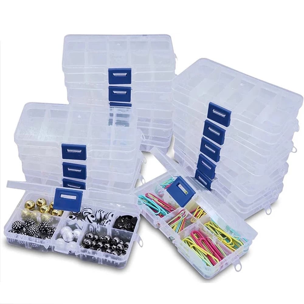 Fishing Instruments Esca Connector Transparent detachable square plastic holder box Fishing box Fishing equipment box 10 compartments