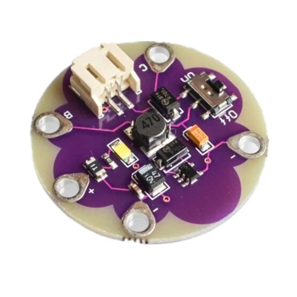 SUNLEPHANT LilyPad LiPower 5V Boost Converter Modulo di alimentazione a batteria ricaricabile per tessuti elettronici indossabili e progetti Arduino da cucire