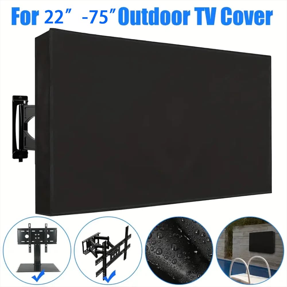 Copertura per schermo TV esterna resistente alle intemperie Protezione universale Custodia impermeabile antipolvere per televisore LCD da 22-75 pollici con
