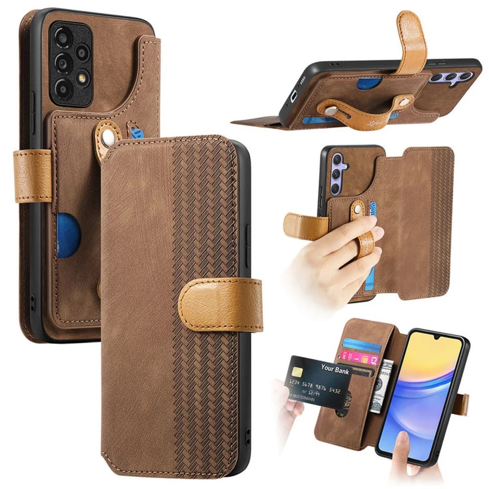 A53 A 33 23 13 A73 5G Flip Case For Samsung Galaxy A53 RFID Block Leather Wallet Wristband Cover For Galaxy A73 A33 A23 A13 Etui
