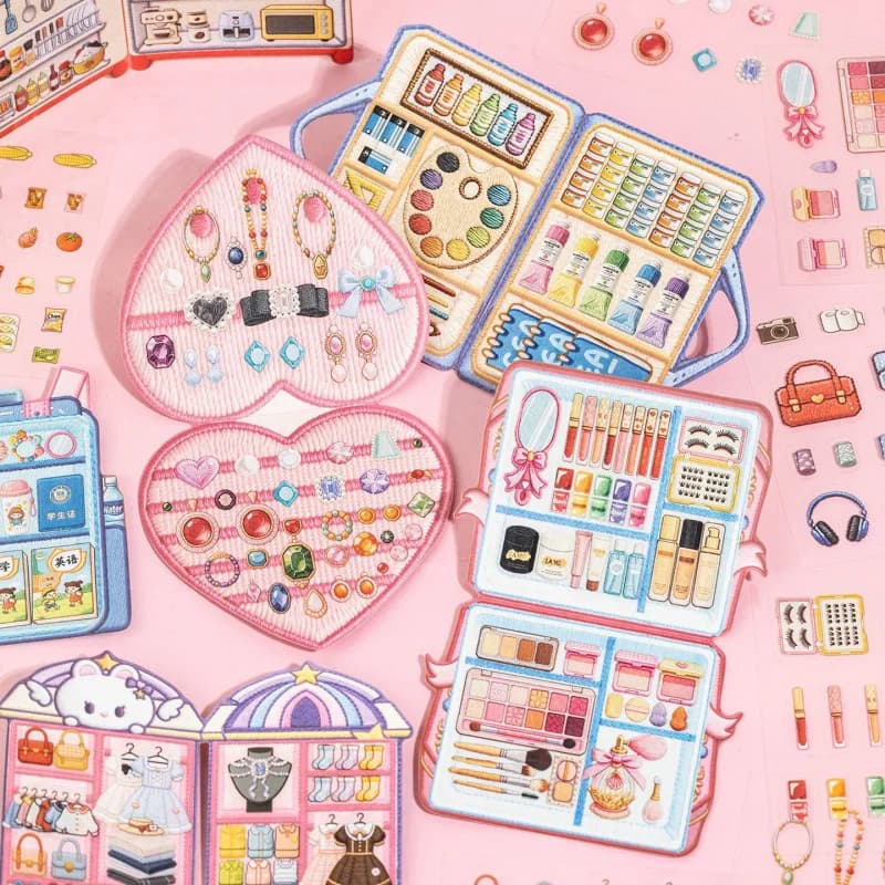 1 box Beauty Wardrobe Luggage Refrigerator Sticker Cute Style Scrapbook Decorating Decorative Stickers Cartoon Pattern Art Paper