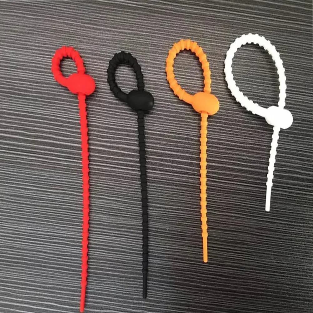 20 Pezzi Fascette Autobloccanti in Silicone Riutilizzabili, Organizzatore Multifunzionale per Cavi, Auricolari, Linee Dati, Balcone, Vestiti, Vento