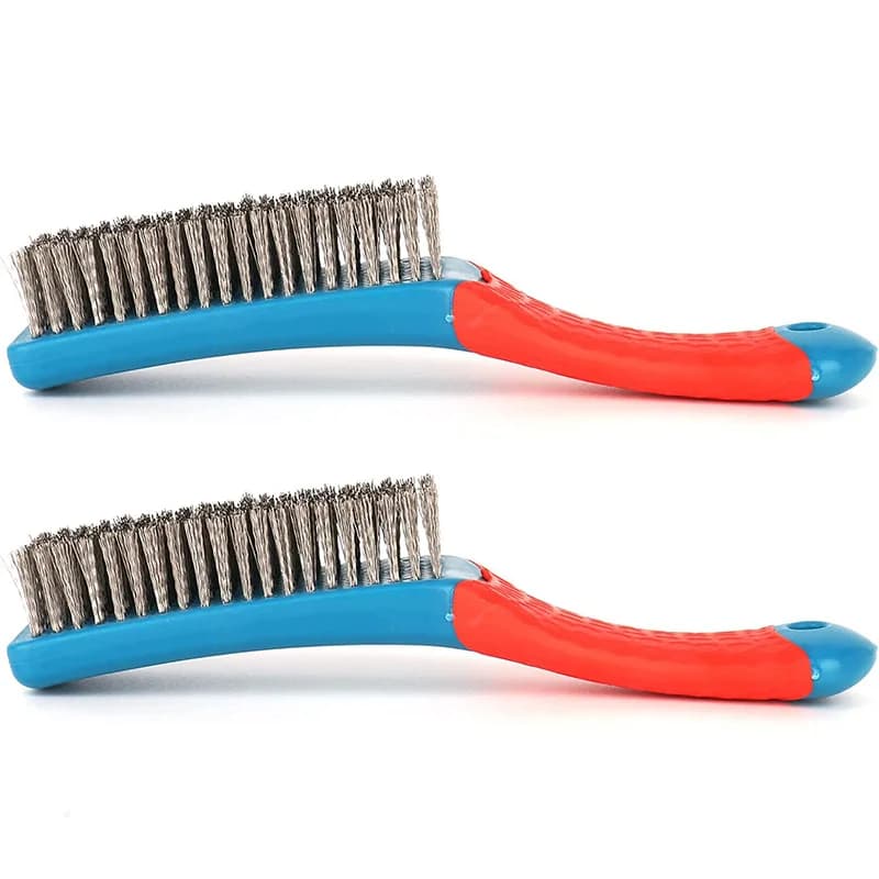 1 piece durable stainless steel wire brush with comfortable plastic handle, perfect for removing rust, welding, waste, dirt and paint