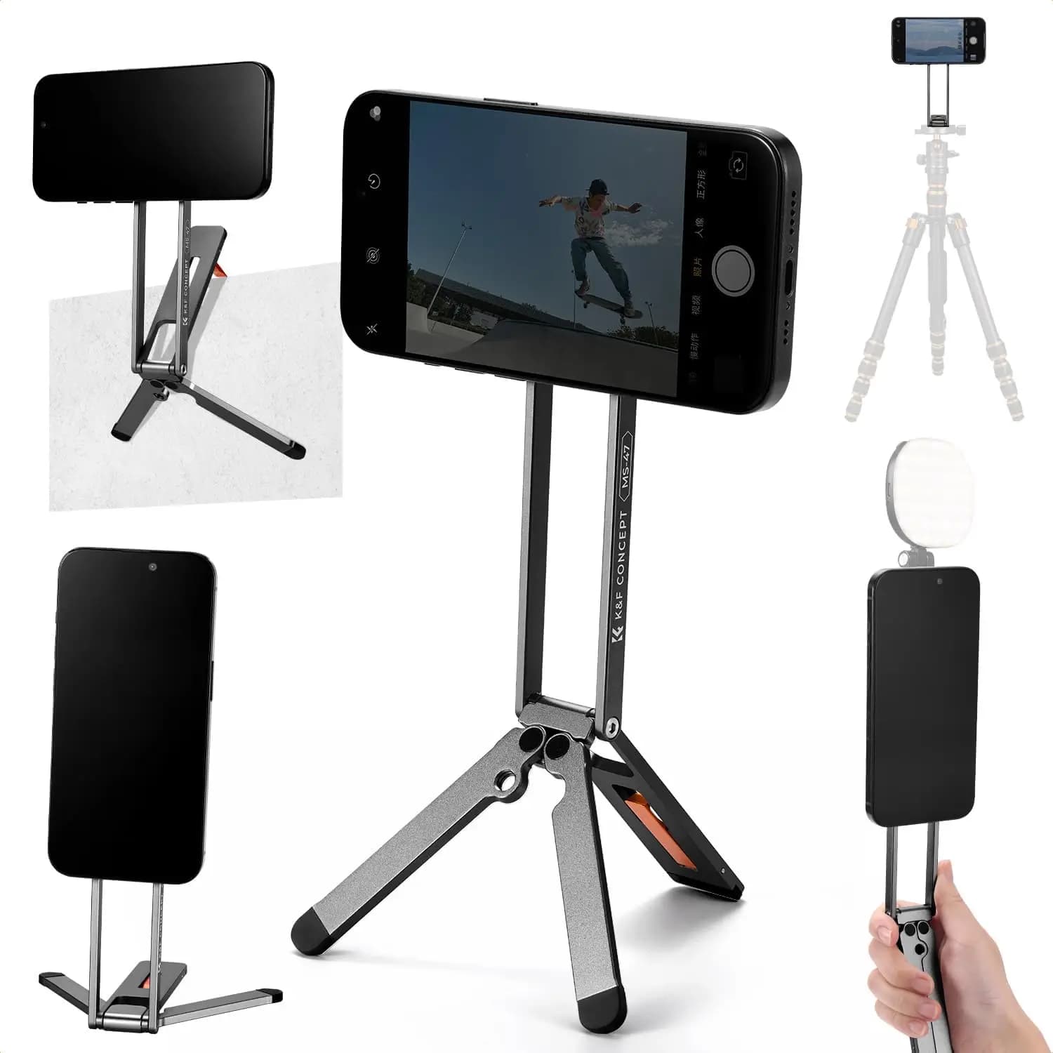 Supporto Magnetico per Telefono, Mini Treppiede Magnetico 23N in Lega di Alluminio, Bastone Selfie Tascabile, Supporto MagSafe per Telefono