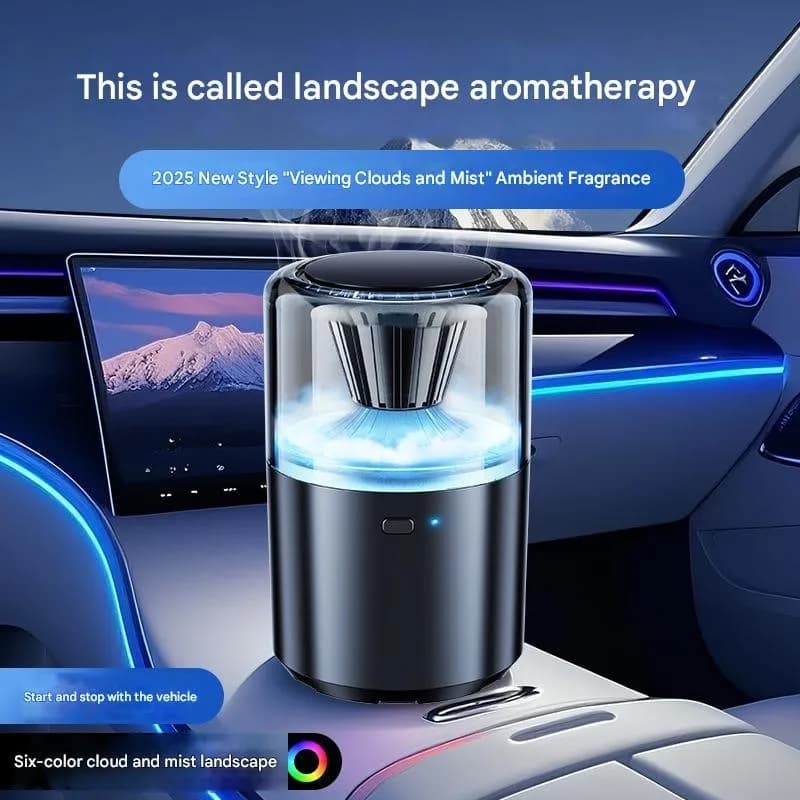 6 Color Environmental Light for Auto with Start-Stop Function and Integrated Fragrance Diffuser, New Long-Term Perfume, High Range Auto Deodorant