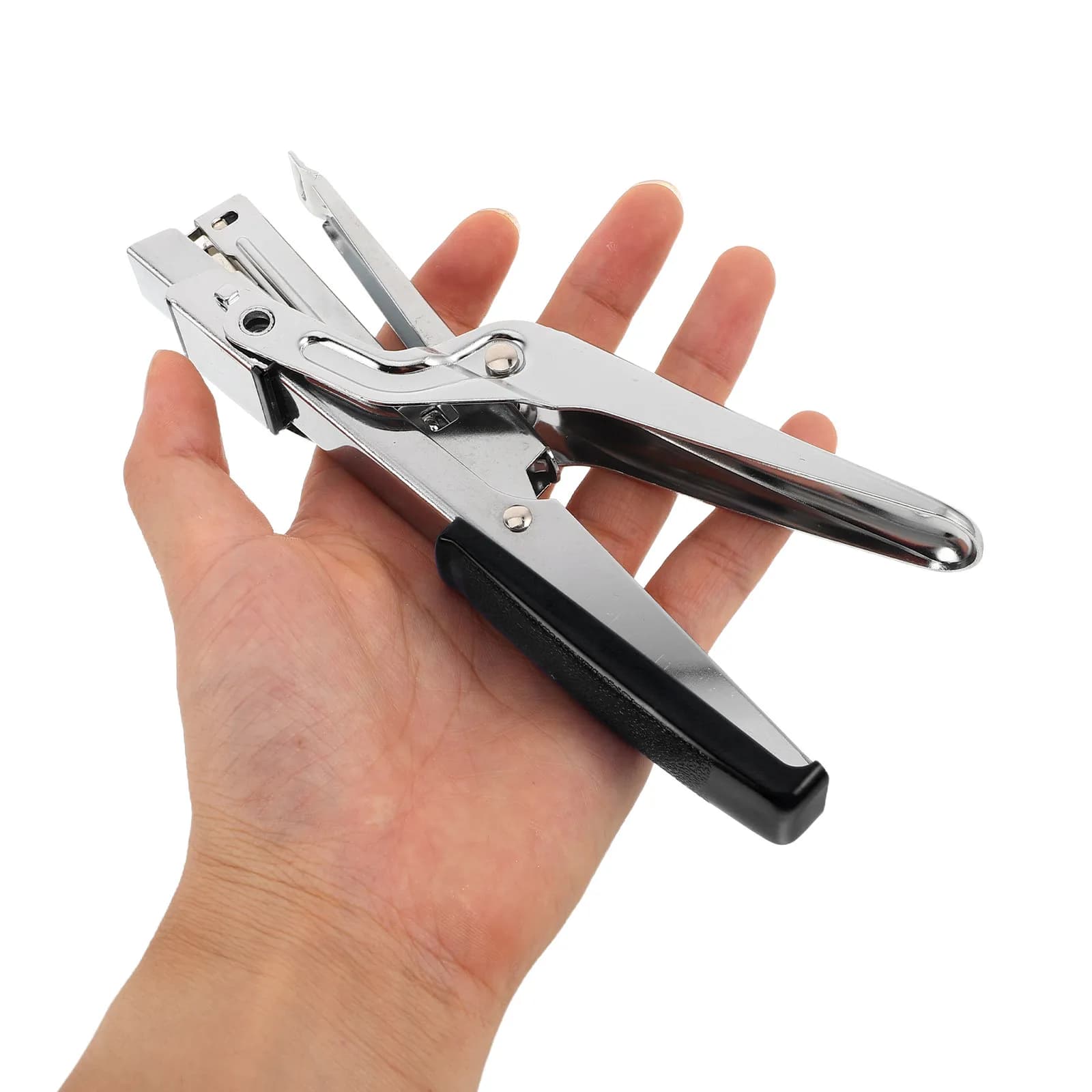 Black Handheld Stapler Heavy Duty Plier Style Desk Stapler for 10 Staples, 10-Sheet Capacity for School Paper Booklet Documents