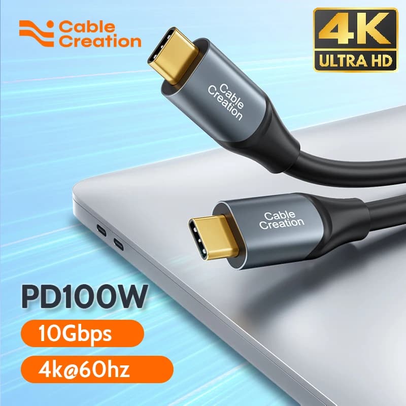 CableCreation Cavo da USB C a C da 100 W Cavo dati USB 3.2 Gen2 da 10 Gbps, cavo di ricarica rapido per Android Auto