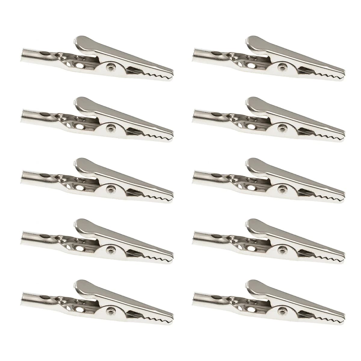 10/5 pezzi 51mm clip a coccodrillo in metallo coccodrillo cavo di prova elettrico cavo sonda clip morsetti batteria 10A argento