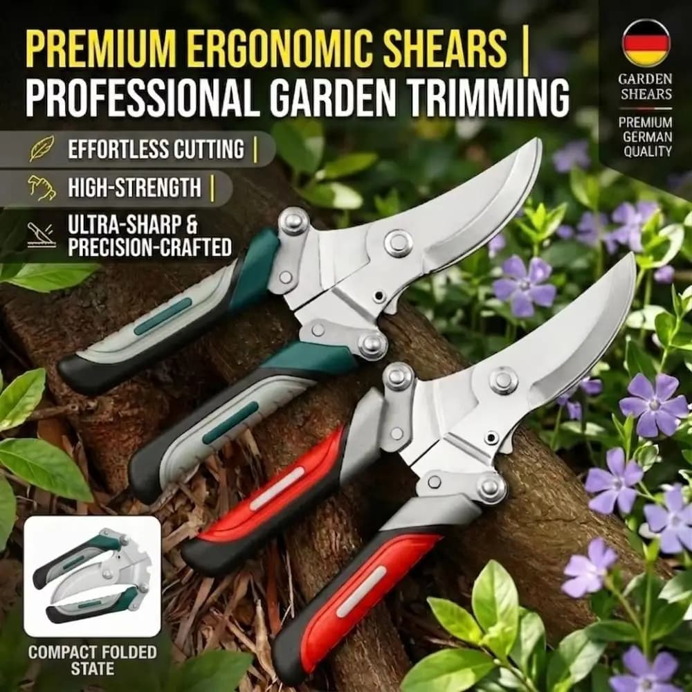 Stainless Steel Pruning Shears Non-Slip Handle Foldable Branch Pruner Labor Saving Sharp Blade Horticulture Secateurs