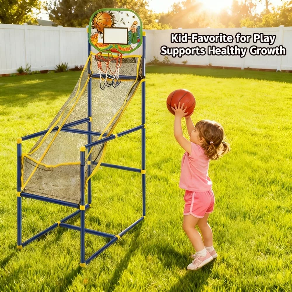 Game Set Arcade Basket Easy to Fit, for Interior and Exterior with Pump and Balls, Mini Basketball Basket for Children, Christmas Gift